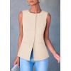 imagePRETTYGARDEN Womens Summer Suit Vest Tops 2025 Dressy Business Casual Sleeveless Button Down Trendy Fashion Blazer WaistcoatApricot