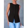 imagePRETTYGARDEN Womens Summer Suit Vest Tops 2025 Dressy Business Casual Sleeveless Button Down Trendy Fashion Blazer WaistcoatBlack