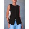 imagePRETTYGARDEN Womens Summer Suit Vest Tops 2025 Dressy Business Casual Sleeveless Button Down Trendy Fashion Blazer WaistcoatBlack