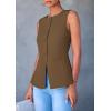 imagePRETTYGARDEN Womens Summer Suit Vest Tops 2025 Dressy Business Casual Sleeveless Button Down Trendy Fashion Blazer WaistcoatCoffee