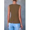 imagePRETTYGARDEN Womens Summer Suit Vest Tops 2025 Dressy Business Casual Sleeveless Button Down Trendy Fashion Blazer WaistcoatCoffee
