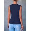 imagePRETTYGARDEN Womens Summer Suit Vest Tops 2025 Dressy Business Casual Sleeveless Button Down Trendy Fashion Blazer WaistcoatDark Blue