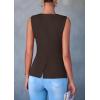 imagePRETTYGARDEN Womens Summer Suit Vest Tops 2025 Dressy Business Casual Sleeveless Button Down Trendy Fashion Blazer WaistcoatDark Coffee