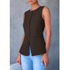 imagePRETTYGARDEN Womens Summer Suit Vest Tops 2025 Dressy Business Casual Sleeveless Button Down Trendy Fashion Blazer WaistcoatDark Coffee