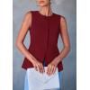 imagePRETTYGARDEN Womens Summer Suit Vest Tops 2025 Dressy Business Casual Sleeveless Button Down Trendy Fashion Blazer WaistcoatRed
