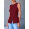 imagePRETTYGARDEN Womens Summer Suit Vest Tops 2025 Dressy Business Casual Sleeveless Button Down Trendy Fashion Blazer WaistcoatRed