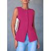 imagePRETTYGARDEN Womens Summer Suit Vest Tops 2025 Dressy Business Casual Sleeveless Button Down Trendy Fashion Blazer WaistcoatRose Red