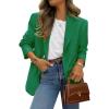 imagePRETTYGARDEN 2025 Blazers for Women Business Casual Long Sleeve Lapel Open Front Suit Jacket Work Blazer with PocketsGreen