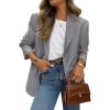 imagePRETTYGARDEN 2025 Blazers for Women Business Casual Long Sleeve Lapel Open Front Suit Jacket Work Blazer with PocketsGrey