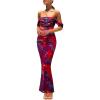 Navy Red Floral