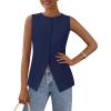 imagePRETTYGARDEN Womens Summer Suit Vest Tops 2025 Dressy Business Casual Sleeveless Button Down Trendy Fashion Blazer WaistcoatDark Blue