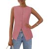 imagePRETTYGARDEN Womens Summer Suit Vest Tops 2025 Dressy Business Casual Sleeveless Button Down Trendy Fashion Blazer WaistcoatDark Pink
