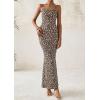 imagePRETTYGARDEN Maxi Dresses for Women 2025 Summer Halter Leopard Print Sleeveless Sexy Bodycon Cruise Cocktail Long DressBlack Leopard