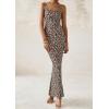imagePRETTYGARDEN Maxi Dresses for Women 2025 Summer Halter Leopard Print Sleeveless Sexy Bodycon Cruise Cocktail Long DressBlack Leopard