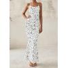 imagePRETTYGARDEN Maxi Dresses for Women 2025 Summer Halter Leopard Print Sleeveless Sexy Bodycon Cruise Cocktail Long DressDot White Black