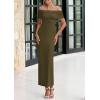 imagePRETTYGARDEN Off The Shoulder Dresses for Women 2025 Summer Elegant Bodycon Formal Cocktail Party Evening Maxi Long DressArmy Green