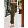 imagePRETTYGARDEN Off The Shoulder Dresses for Women 2025 Summer Elegant Bodycon Formal Cocktail Party Evening Maxi Long DressArmy Green