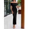 imagePRETTYGARDEN Off The Shoulder Dresses for Women 2025 Summer Elegant Bodycon Formal Cocktail Party Evening Maxi Long DressBlack