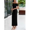 imagePRETTYGARDEN Off The Shoulder Dresses for Women 2025 Summer Elegant Bodycon Formal Cocktail Party Evening Maxi Long DressBlack
