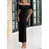 imagePRETTYGARDEN Off The Shoulder Dresses for Women 2025 Summer Elegant Bodycon Formal Cocktail Party Evening Maxi Long DressBlack