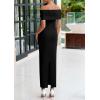 imagePRETTYGARDEN Off The Shoulder Dresses for Women 2025 Summer Elegant Bodycon Formal Cocktail Party Evening Maxi Long DressBlack