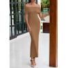 imagePRETTYGARDEN Off The Shoulder Dresses for Women 2025 Summer Elegant Bodycon Formal Cocktail Party Evening Maxi Long DressDark Khaki