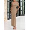 imagePRETTYGARDEN Off The Shoulder Dresses for Women 2025 Summer Elegant Bodycon Formal Cocktail Party Evening Maxi Long DressLight Khaki