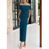 imagePRETTYGARDEN Off The Shoulder Dresses for Women 2025 Summer Elegant Bodycon Formal Cocktail Party Evening Maxi Long DressPeacock Blue