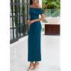 imagePRETTYGARDEN Off The Shoulder Dresses for Women 2025 Summer Elegant Bodycon Formal Cocktail Party Evening Maxi Long DressPeacock Blue