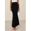 imagePRETTYGARDEN Women Fitted Mesh Mermaid Skirt 2025 Spring Summer Casual High Waisted Ruched Maxi Long Bodycon Going Out SkirtsBlack