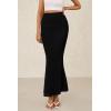 imagePRETTYGARDEN Women Fitted Mesh Mermaid Skirt 2025 Spring Summer Casual High Waisted Ruched Maxi Long Bodycon Going Out SkirtsBlack