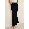 imagePRETTYGARDEN Women Fitted Mesh Mermaid Skirt 2025 Spring Summer Casual High Waisted Ruched Maxi Long Bodycon Going Out SkirtsBlack