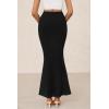 imagePRETTYGARDEN Women Fitted Mesh Mermaid Skirt 2025 Spring Summer Casual High Waisted Ruched Maxi Long Bodycon Going Out SkirtsBlack