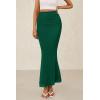 imagePRETTYGARDEN Women Fitted Mesh Mermaid Skirt 2025 Spring Summer Casual High Waisted Ruched Maxi Long Bodycon Going Out SkirtsDark Green