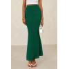 imagePRETTYGARDEN Women Fitted Mesh Mermaid Skirt 2025 Spring Summer Casual High Waisted Ruched Maxi Long Bodycon Going Out SkirtsDark Green