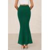 imagePRETTYGARDEN Women Fitted Mesh Mermaid Skirt 2025 Spring Summer Casual High Waisted Ruched Maxi Long Bodycon Going Out SkirtsDark Green