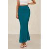 imagePRETTYGARDEN Women Fitted Mesh Mermaid Skirt 2025 Spring Summer Casual High Waisted Ruched Maxi Long Bodycon Going Out SkirtsLake Blue