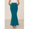 imagePRETTYGARDEN Women Fitted Mesh Mermaid Skirt 2025 Spring Summer Casual High Waisted Ruched Maxi Long Bodycon Going Out SkirtsLake Blue