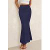 imagePRETTYGARDEN Women Fitted Mesh Mermaid Skirt 2025 Spring Summer Casual High Waisted Ruched Maxi Long Bodycon Going Out SkirtsNavy