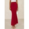 imagePRETTYGARDEN Women Fitted Mesh Mermaid Skirt 2025 Spring Summer Casual High Waisted Ruched Maxi Long Bodycon Going Out SkirtsRed