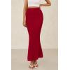 imagePRETTYGARDEN Women Fitted Mesh Mermaid Skirt 2025 Spring Summer Casual High Waisted Ruched Maxi Long Bodycon Going Out SkirtsRed
