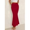 imagePRETTYGARDEN Women Fitted Mesh Mermaid Skirt 2025 Spring Summer Casual High Waisted Ruched Maxi Long Bodycon Going Out SkirtsRed
