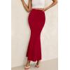 imagePRETTYGARDEN Women Fitted Mesh Mermaid Skirt 2025 Spring Summer Casual High Waisted Ruched Maxi Long Bodycon Going Out SkirtsRed