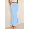 imagePRETTYGARDEN Women Fitted Mesh Mermaid Skirt 2025 Spring Summer Casual High Waisted Ruched Maxi Long Bodycon Going Out SkirtsSky Blue