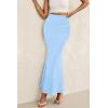 imagePRETTYGARDEN Women Fitted Mesh Mermaid Skirt 2025 Spring Summer Casual High Waisted Ruched Maxi Long Bodycon Going Out SkirtsSky Blue