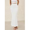 imagePRETTYGARDEN Women Fitted Mesh Mermaid Skirt 2025 Spring Summer Casual High Waisted Ruched Maxi Long Bodycon Going Out SkirtsWhite