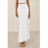 imagePRETTYGARDEN Women Fitted Mesh Mermaid Skirt 2025 Spring Summer Casual High Waisted Ruched Maxi Long Bodycon Going Out SkirtsWhite