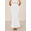 imagePRETTYGARDEN Women Fitted Mesh Mermaid Skirt 2025 Spring Summer Casual High Waisted Ruched Maxi Long Bodycon Going Out SkirtsWhite