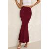 imagePRETTYGARDEN Women Fitted Mesh Mermaid Skirt 2025 Spring Summer Casual High Waisted Ruched Maxi Long Bodycon Going Out SkirtsWine Red