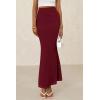 imagePRETTYGARDEN Women Fitted Mesh Mermaid Skirt 2025 Spring Summer Casual High Waisted Ruched Maxi Long Bodycon Going Out SkirtsWine Red